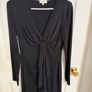 Gianni Bini Black Ruched Long Sleeve Sheath Dress